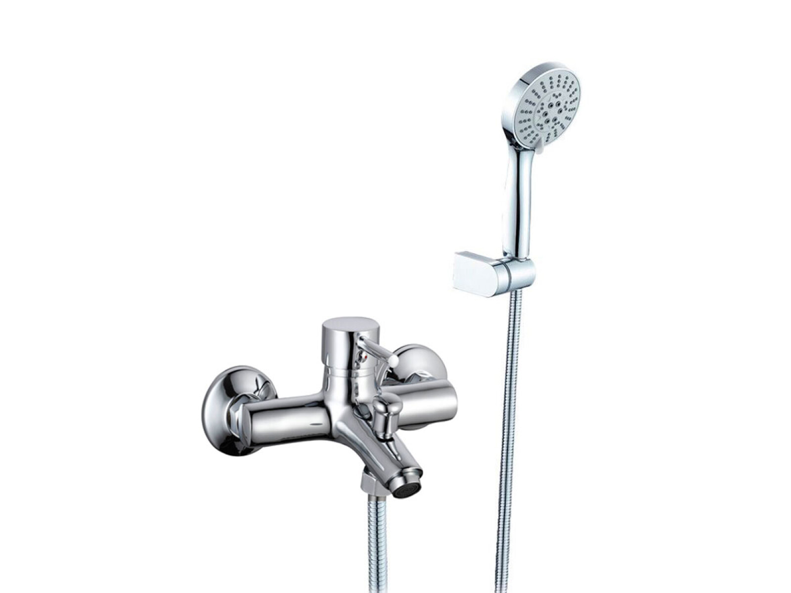 Ducha Exterior De Bronce Con Volante Palito Con Telefono, Flexible Y Soporte 