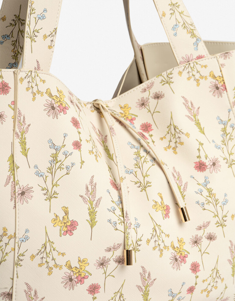 Shopper Basicos Shopper Con Bolso Flores - Estampado Flores