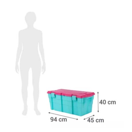 Baúl Organizador Wenco de Plástico 100 L Verde/Rosa