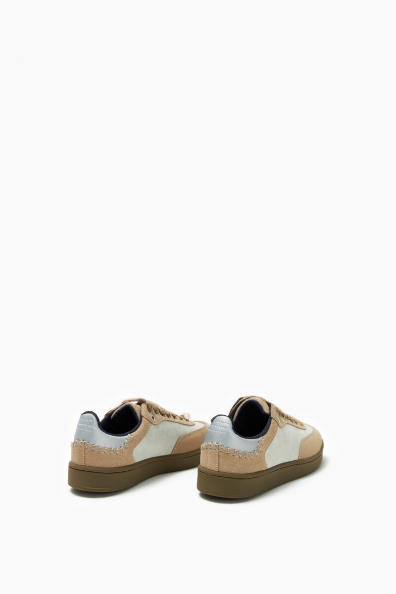 Zapatilla combinada beige