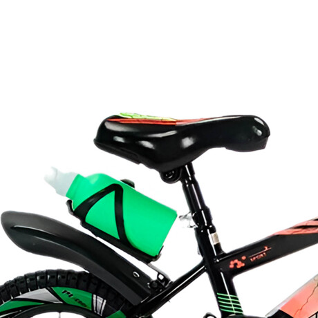 Bicicleta Montaña Rodado 16 Infantil Rueditas + Accesorios Verde