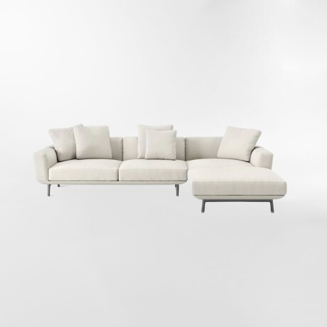 Sofá con chaise CORNARO blanco - 3C CHAISE DERECHO