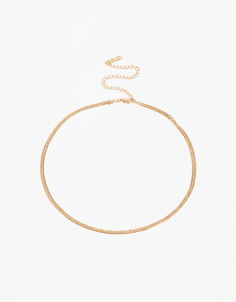 Collares Cortos Metal Collar Corto Cadena Metal De La Línea Stay Golden - Dorado