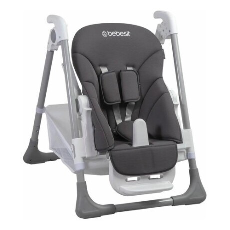 Silla de comer para bebé Bebesit Snack plegable y ajustable gris con cinturón seguro para usar en casa Gris