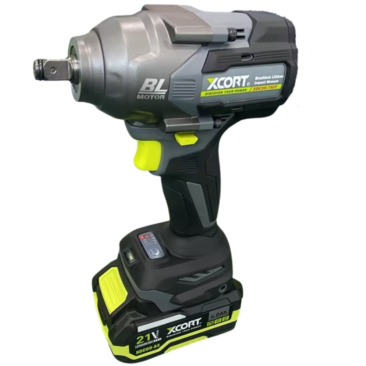 XCORT LLAVE DE IMPACTO INDUSTRIAL BRUSHLESS 1/2 21V 750NM BATERIA 4.0AH&CARGADOR 