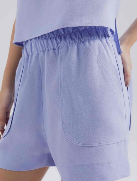 SHORT DE VISCOSA CON BOLSILLOS VIOLETA