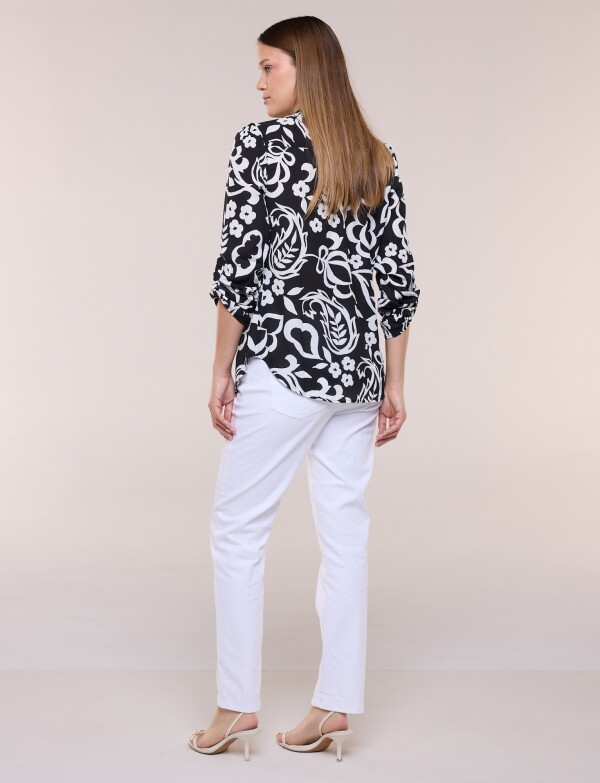 Blusa Print NEGRO/BLANCO