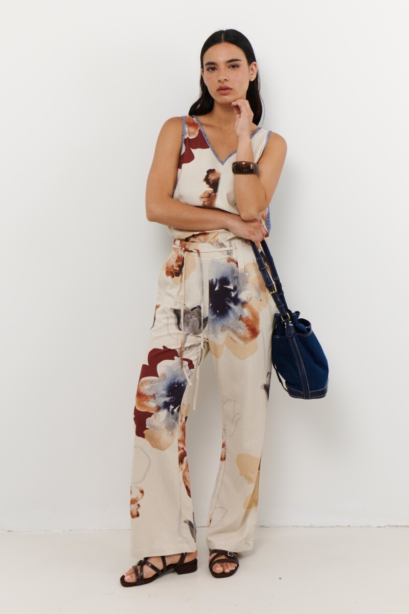 PANTALON LINO TULIP AZUL