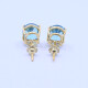 Caravanas oro 18k con topacios azules oval engarce 4 puntas. Caravanas oro 18k con topacios azules oval engarce 4 puntas.