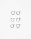 Aros Argollas Set Metal Argolla Set Metal Delicado - Plateado
