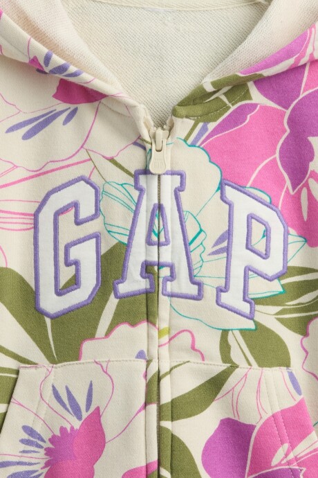 Buzo Canguro Con Cierre Logo S/Felpa Toddler Niña Tropical Floral