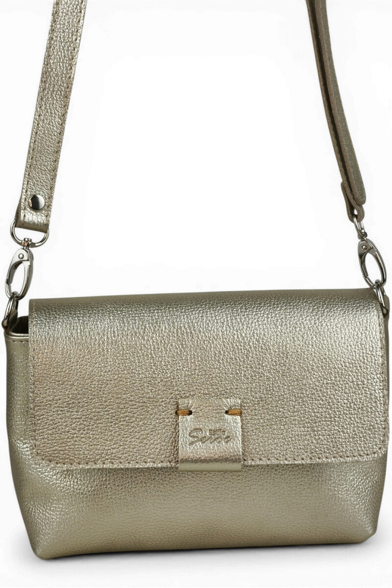 Morral con solapa chico Champagne