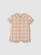 Pijama De Manga Corta De Cuadros Amarillo Claro