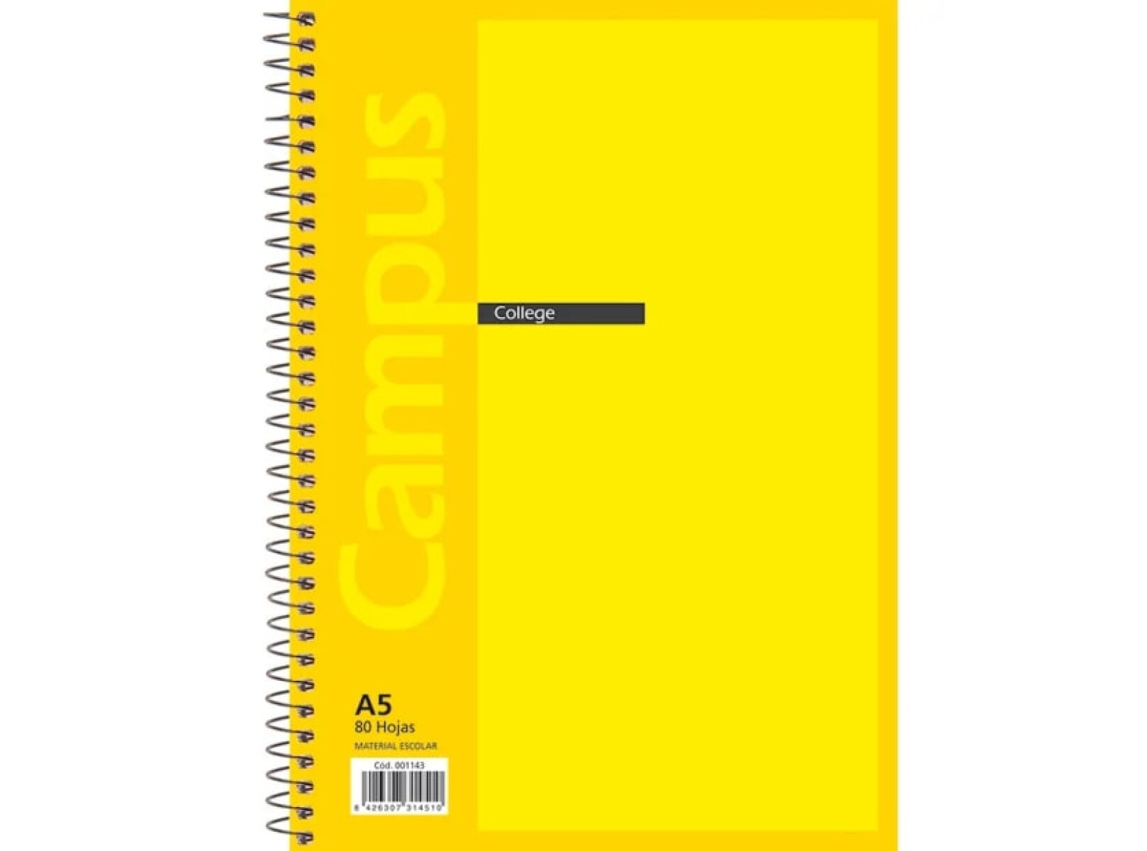 Cuadernola Campus College 80 Hojas - Amarillo 