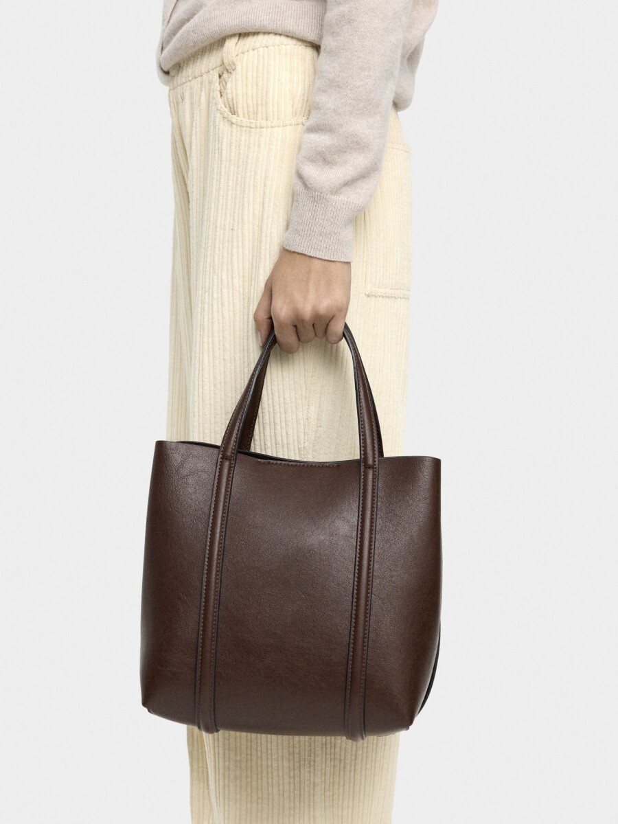 Bolso Tote Con Bandolera M marron