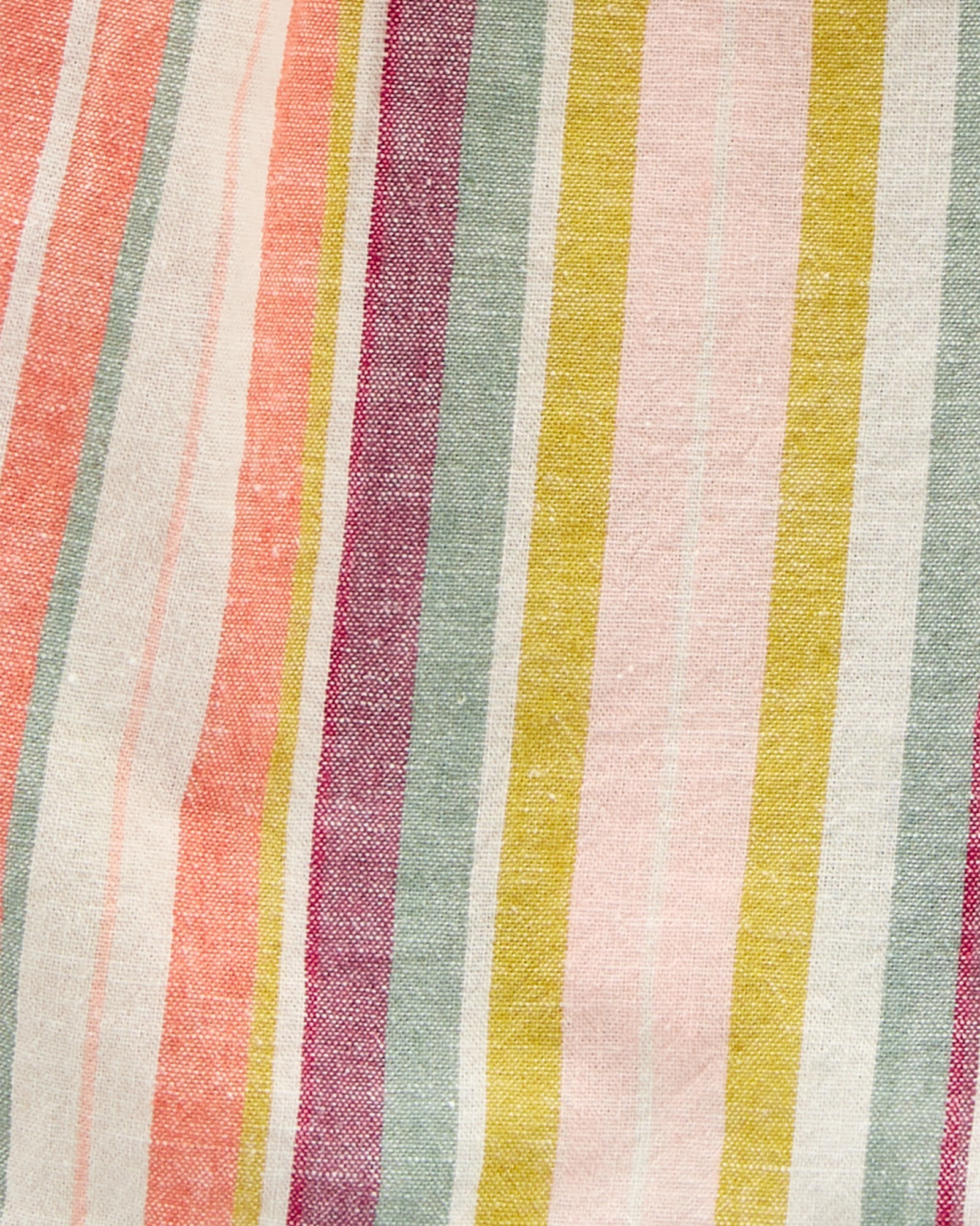 Blusa de lino, con volados, diseño a rayas Sin color