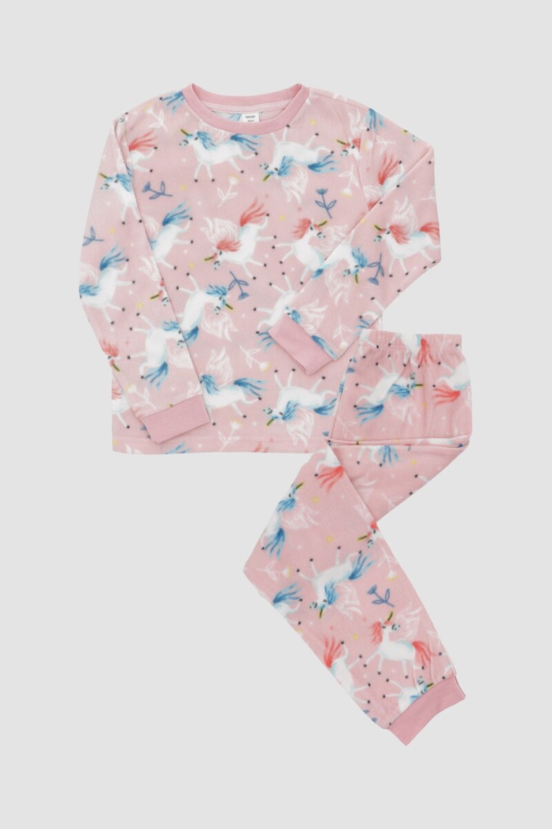 Pijama infantil polar unicornios Rosado