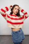 Buzo Ximena Rojo y beige