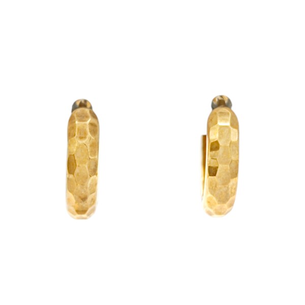 Caravanas aros de oro martillados- Oro bajo - Sin piedra- CA8105 sinpiedra