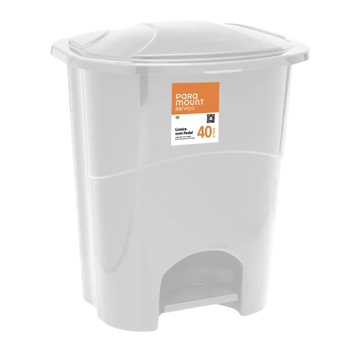 Tarro de Basura Residuos a Pedal en Plástico 40L Paramount - Blanco 