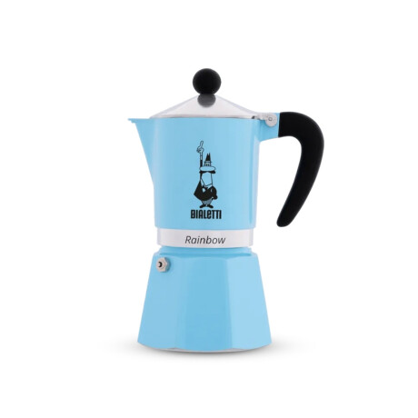 Cafetera Moka Rainbow Celeste 130ml 3 Tazas Bialetti Cafetera Moka Rainbow Celeste 130ml 3 Tazas Bialetti