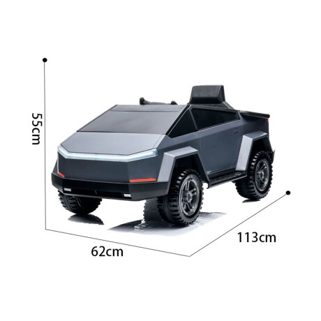 Auto a Bateria Niños Camioneta CyberTruck Luz Sonido Gris