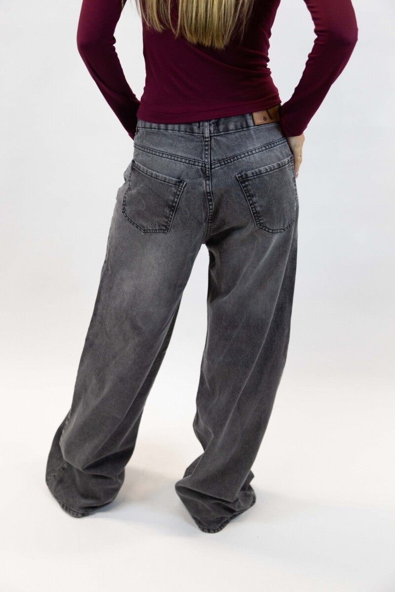 Jean wide rigido Gris