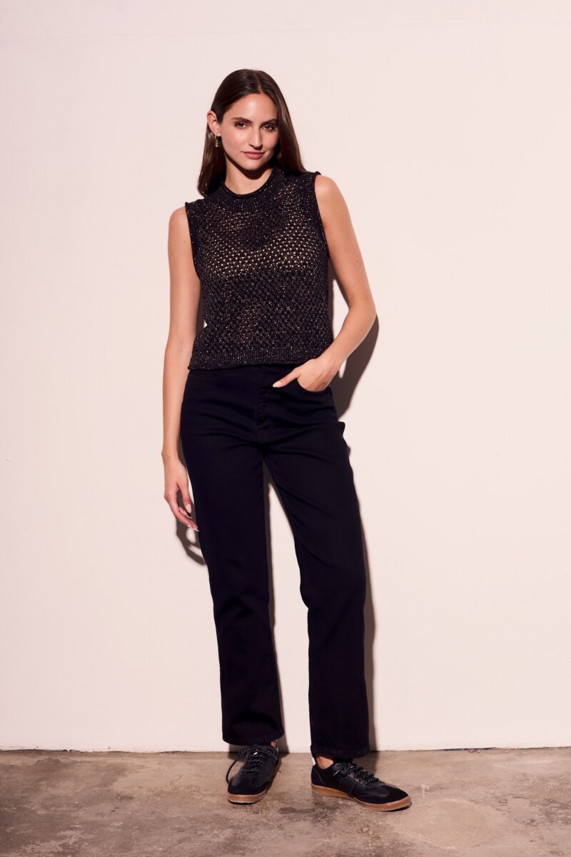 Top Calados Lurex Negro