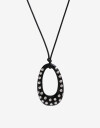 Collares Largos Acrilico Collar Largo Resina Tachas - Plateado Rodio