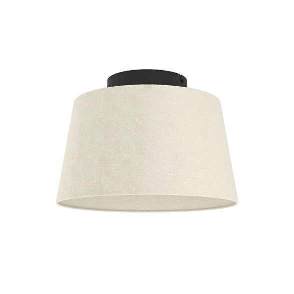 Lámpara de techo E27 acero negro y pantalla blanca EG6150