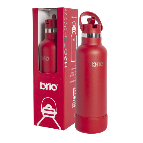 Botella En Acero Inoxidable brio 750ml Con Sorbito Y Manija Rojo