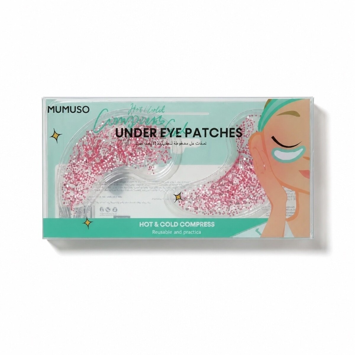 PARCHES DE GEL PARA COMPRESAS FRÍAS Y CALIENTES DEBAJO DE LOS OJOS (ROSA/1 PAR) 