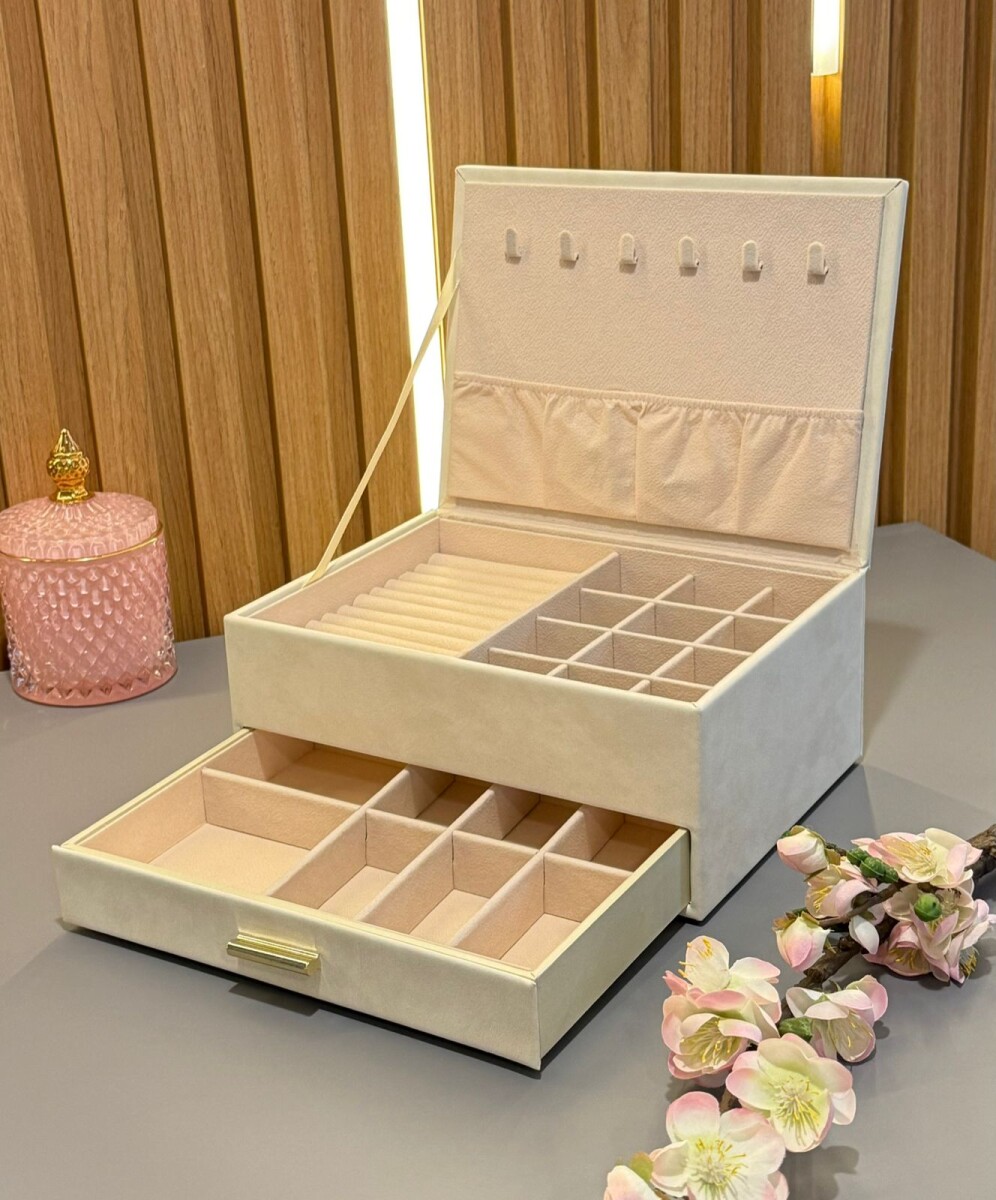 Joyero Organizador Cuero Sintético Alto 17.5cm x Largo 23.5cm x Ancho 10.5cm 