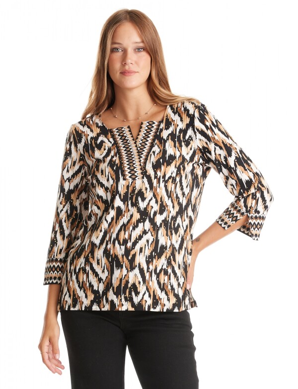 Blusa Printed MULTI/NEGRO