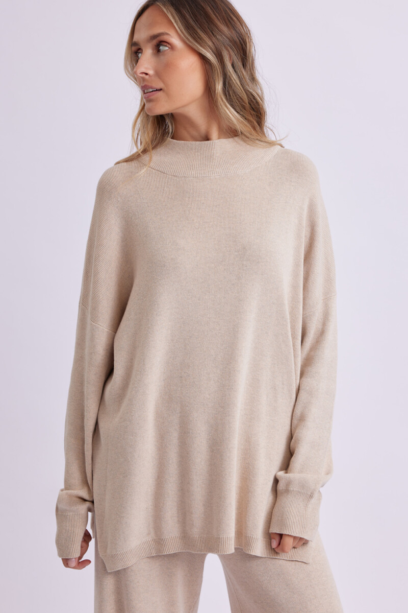 Buzo de punto oversize Beige Melange
