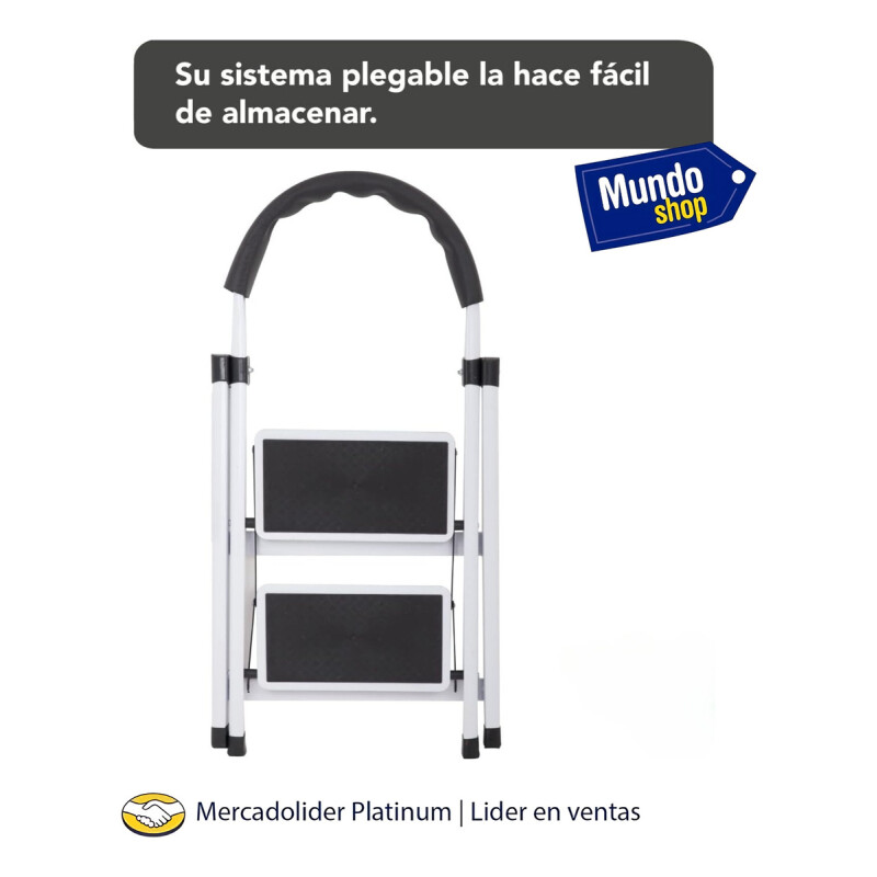 Escalera De Aluminio Tijera 2 Escalones Antideslizante Negro