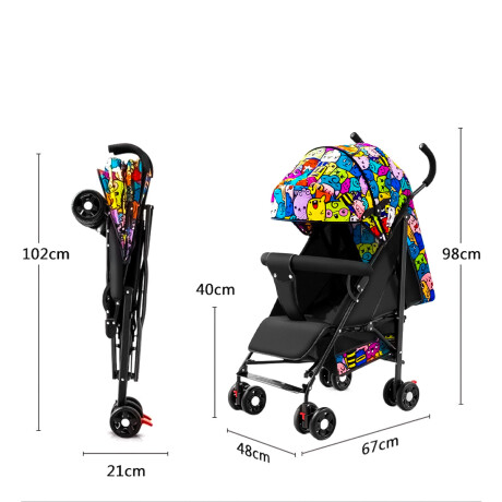 Coche Paragüita Bebé Expert Kids Resistente Cama Multicolor