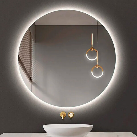 Espejo Redondo Con Luz Led Modelo Led-m-04 60 Cm ESPEJO REDONDO LED01 60CM DORADOR