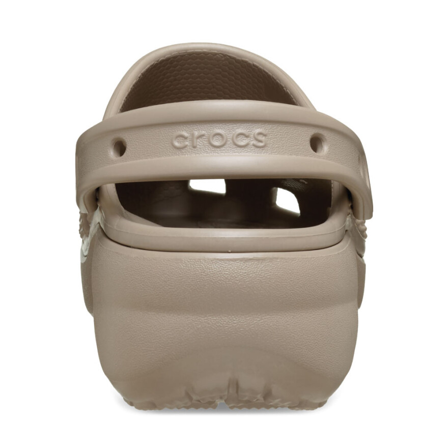 Plataformas Crocs Classic Platform Clog - Mujer Taupe