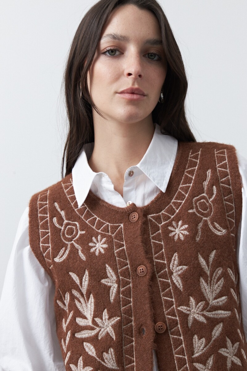 CHALECO LEIA Marrón Corteza