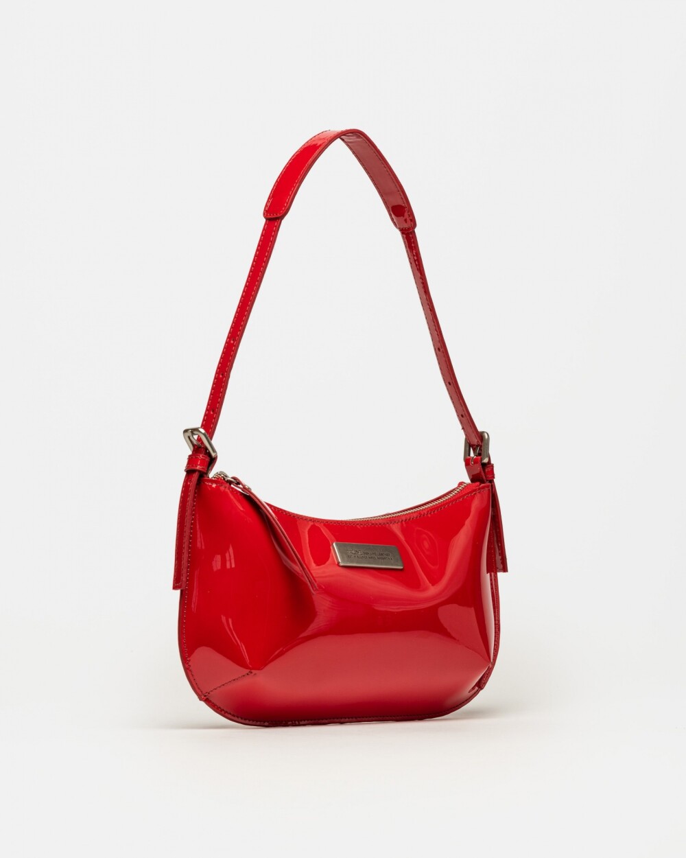 Cartera al hombro Mia en cuero charol Rojo