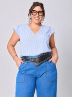 Blusa Beti Rayas celeste