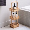 Estante organizador 3 niveles bambú con asa Estante organizador 3 niveles bambú con asa