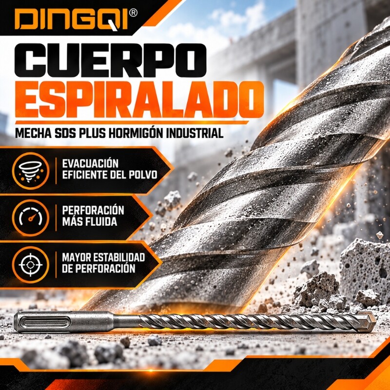 DINGQI MECHA SDS PLUS HORMIGON INDUSTRIAL 8x260MM Dingqi Mecha Sds Plus Hormigon Industrial 8x260mm