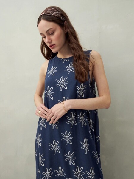 VESTIDO D.CASSIN OLIVEIRA INDIGO