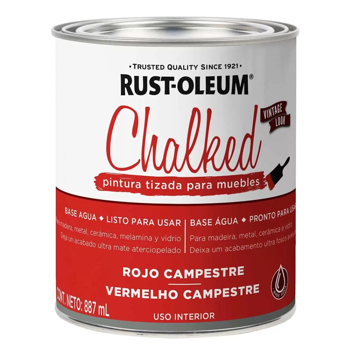 Esmalte Tizado Chalked 0.9L Rust-Oleum - Rojo Campestre 