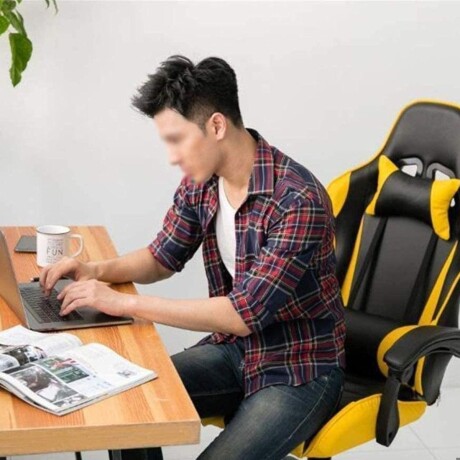 Silla gamer YT055 amarilla y negra V01