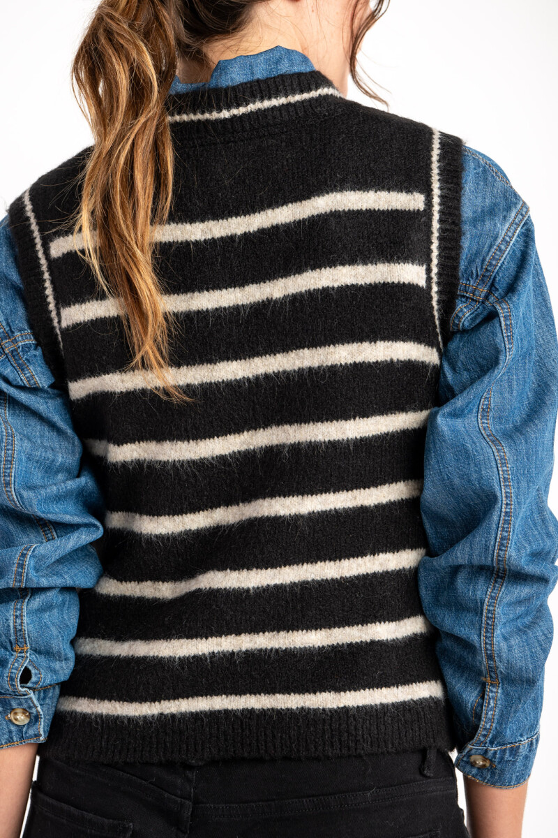 Chaleco Rayado Negro