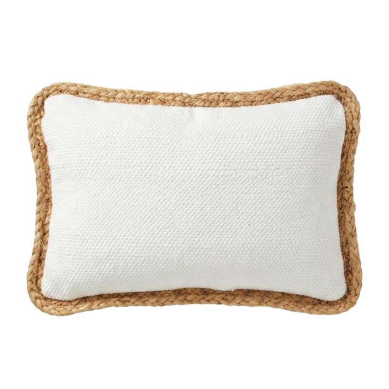 COJIN RECT BLANCO C/BORDE YUTE 30X50CM Unica
