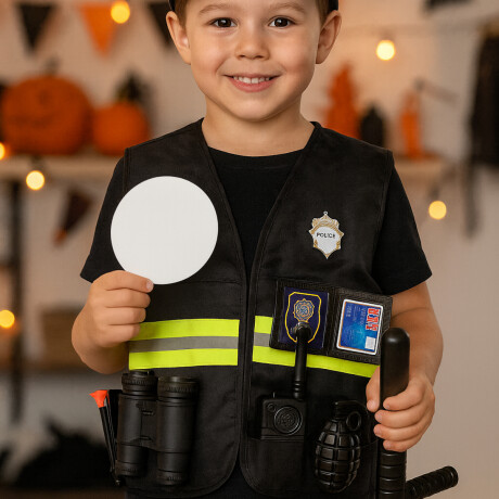 Disfraz de policia con chaleco reflectivo Sc